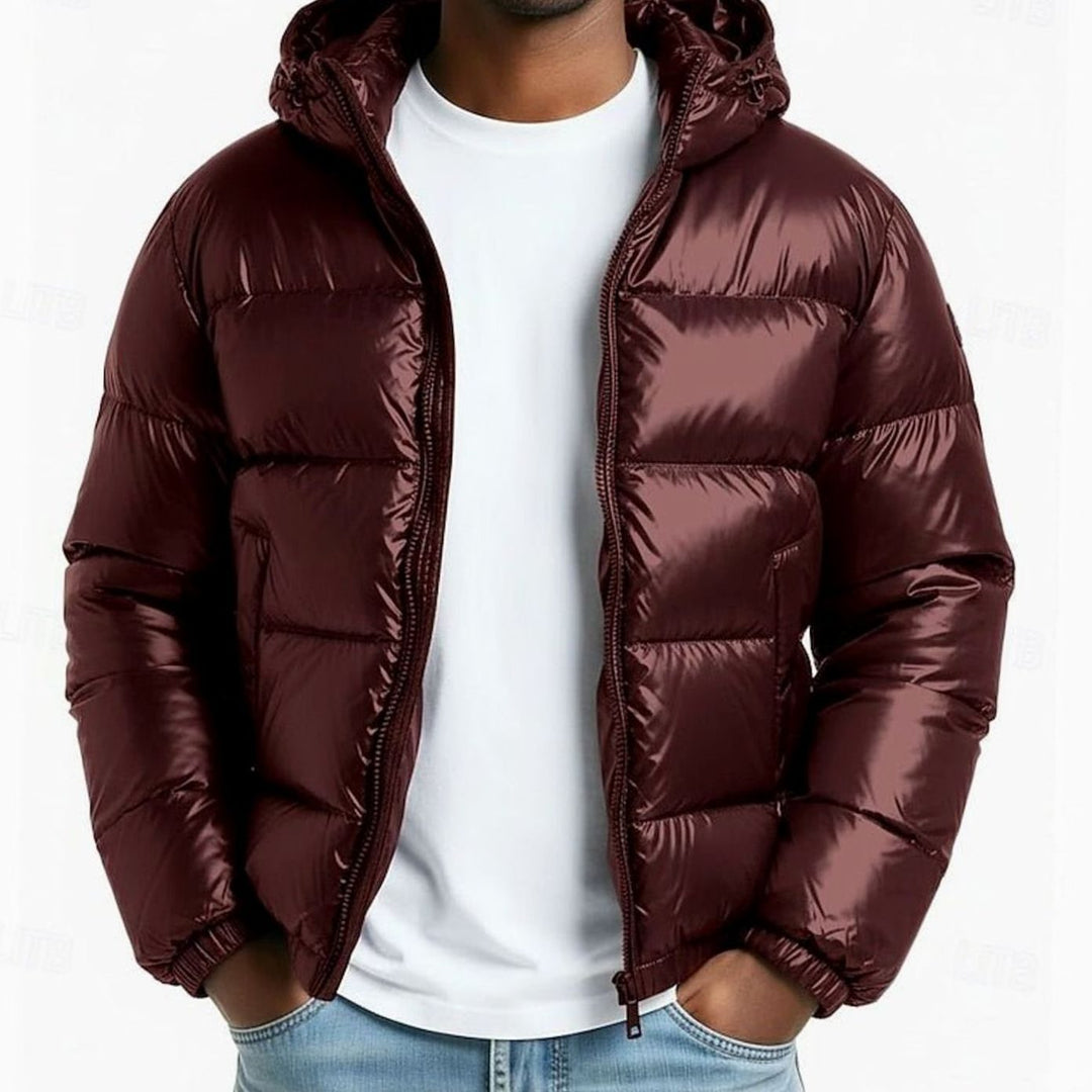 Elias | Men's Quilted Hooded Puffer Jacket with Zipper