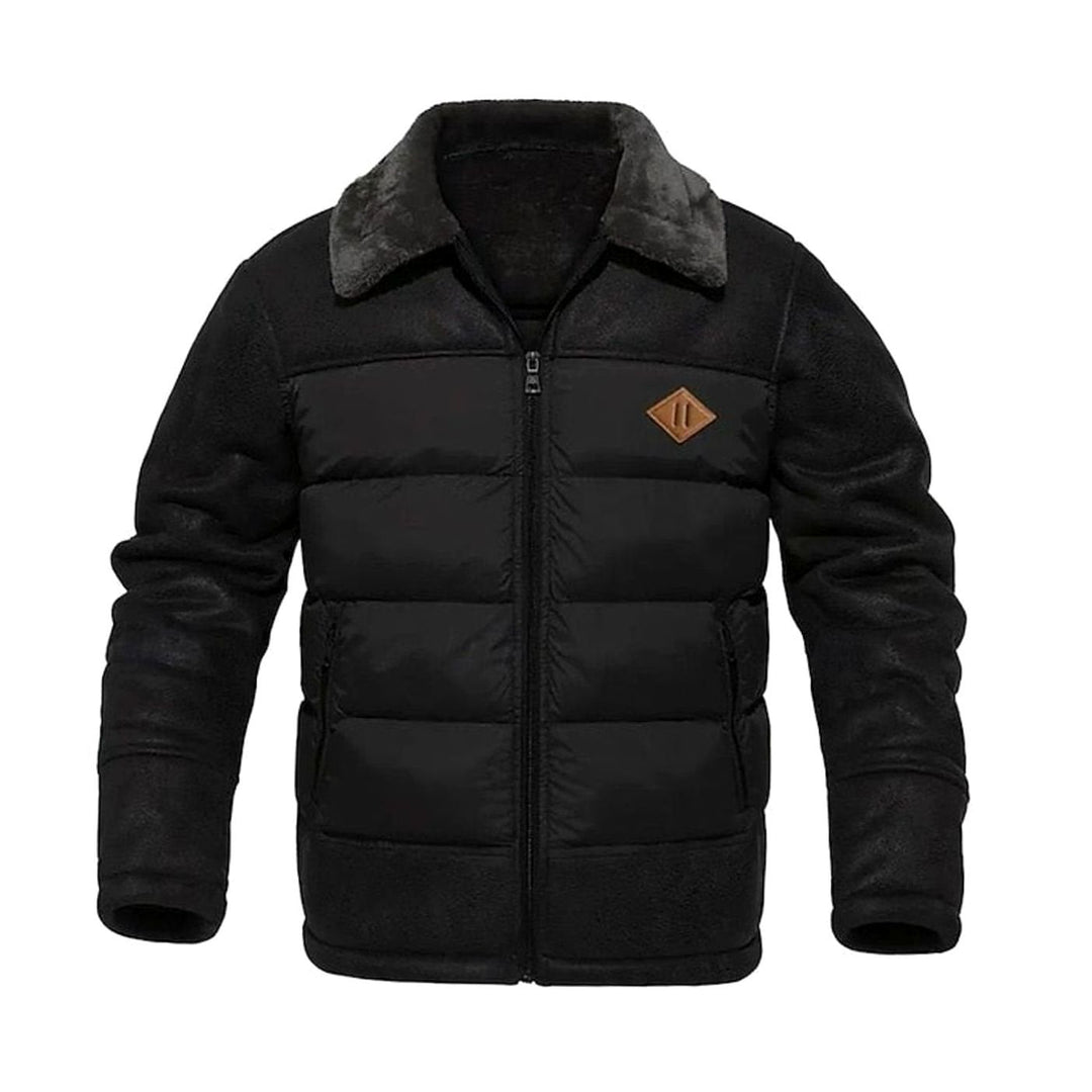 Oliver | Men's Winter Puffer Jacket with Faux Fur Collar and Faux Leather Sleeves