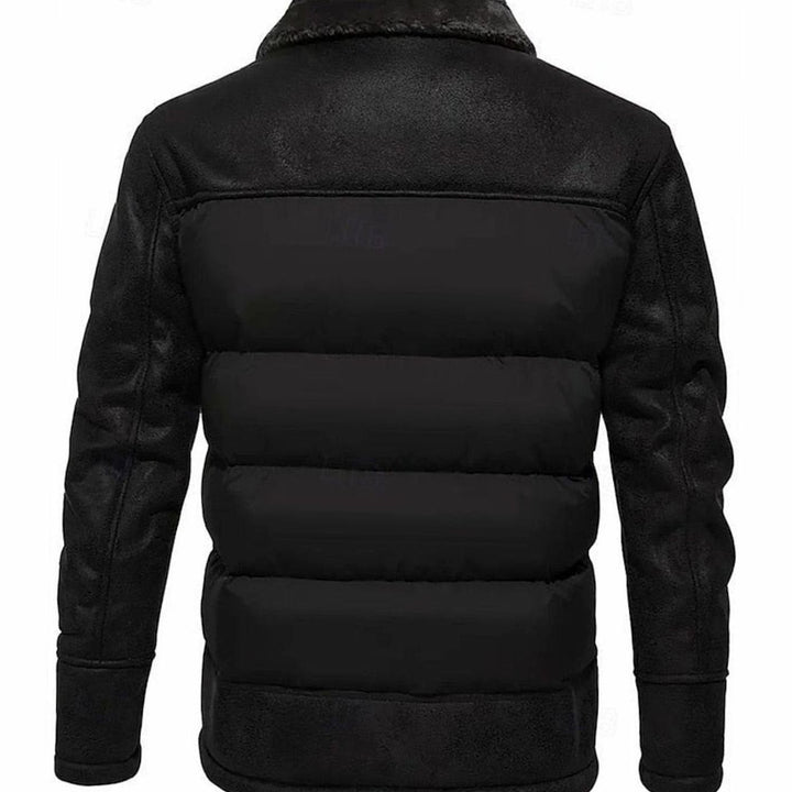 Oliver | Men's Winter Puffer Jacket with Faux Fur Collar and Faux Leather Sleeves