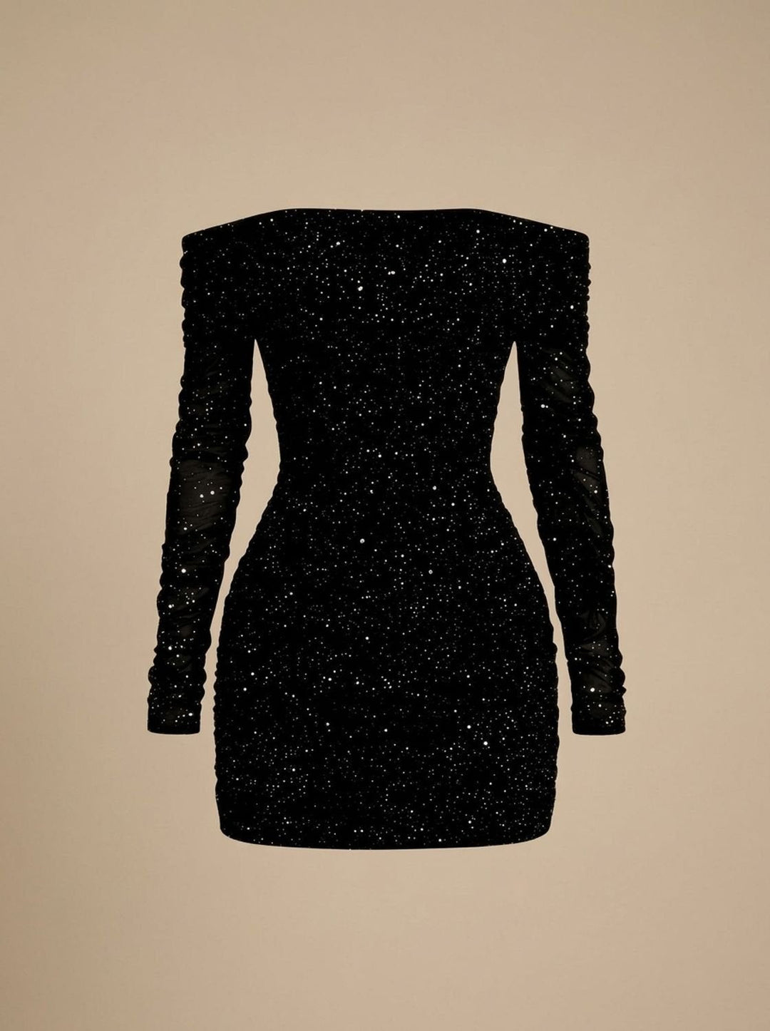 Matilda | Women’s Black Sequin Off-Shoulder Long Sleeve Bodycon Mini Dress