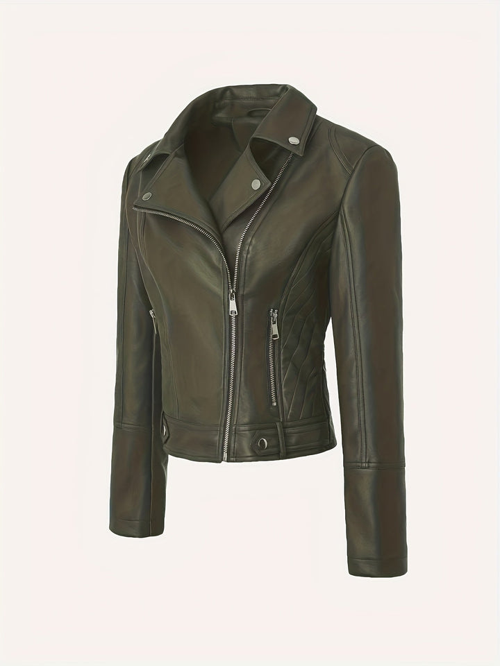 Lorvaine | Women's Faux Leather Biker Jacket