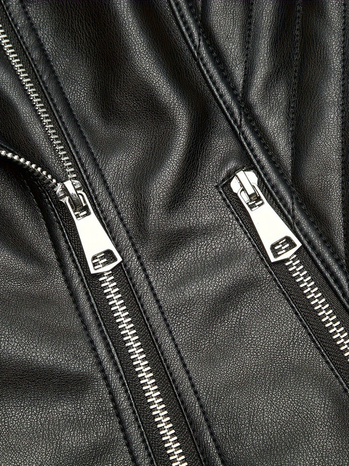 Lorvaine | Women's Faux Leather Biker Jacket