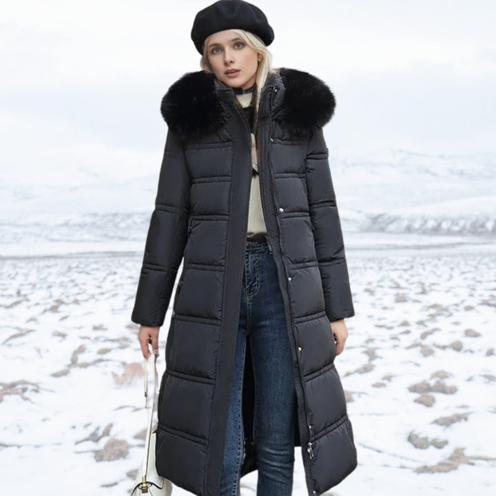Women's Designer Fur-Hood Longline Puffer Winter Parka